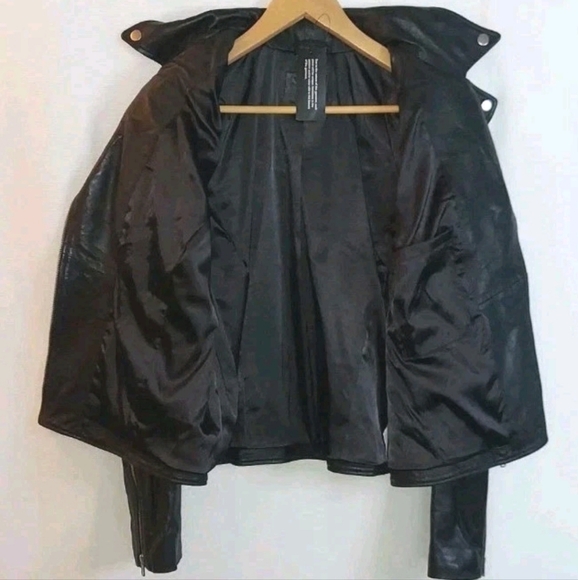 American Leather Co. Sz 16 Soft Leather Moto Jacket Black QVC Retail $319 - Picture 5 of 15
